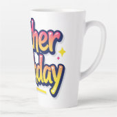 兄弟 誕生日 カラフル グラフィティ レタリング カフェラテマグ (右)