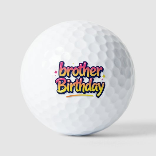 兄弟 誕生日 カラフル グラフィティ レタリング ゴルフボール (正面)