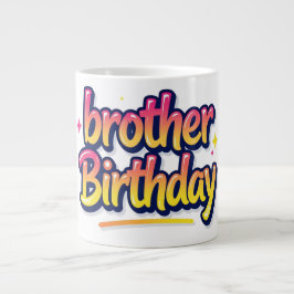兄弟 誕生日 カラフル グラフィティ レタリング ジャンボコーヒーマグカップ