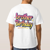兄弟 誕生日 カラフル グラフィティ レタリング Tシャツ (裏面)