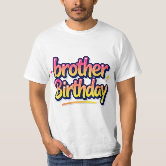 兄弟 誕生日 カラフル グラフィティ レタリング Tシャツ (正面)