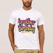 兄弟 誕生日 カラフル グラフィティ レタリング Tシャツ (正面)