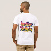 兄弟 誕生日 カラフル グラフィティ レタリング Tシャツ (裏面フル)