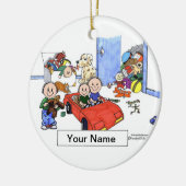 兄弟 – 3男の子の部屋 セラミックオーナメント (左)