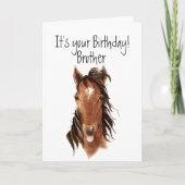 兄誕生日馬が舌を出す カード (正面)