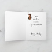 兄誕生日馬が舌を出す カード (内部)