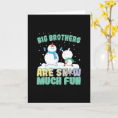 兄貴は雪がとっても楽しい - ホリデー雪だるま カード (黄色い花)