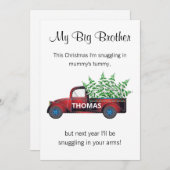 兄貴ベビー発表クリスマスおもしろい車 シーズンカード (正面/裏面)