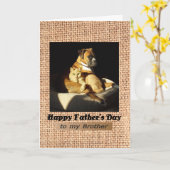 兄・ボクサー・タブビー猫の日 カード (黄色い花)