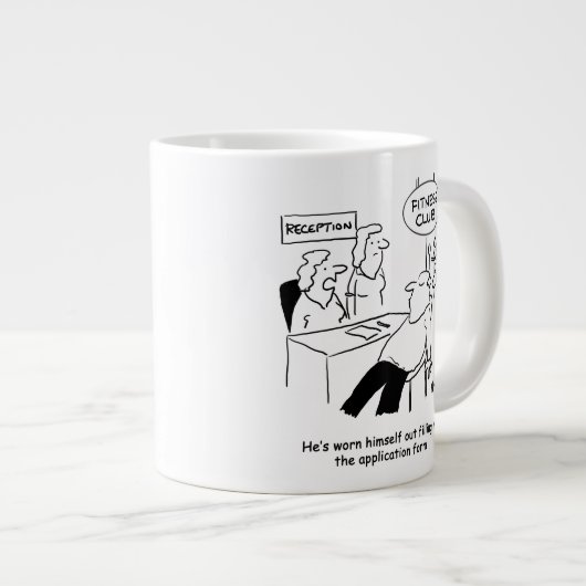 充填フィットネスクラブ型枠は男性を着用 ジャンボコーヒーマグカップ (正面右)