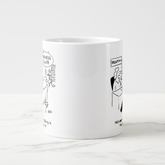 充填フィットネスクラブ型枠は男性を着用 ジャンボコーヒーマグカップ (正面)