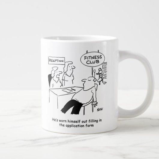 充填フィットネスクラブ型枠は男性を着用 ジャンボコーヒーマグカップ (右)