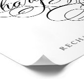 充電エレガントステーションのブラックスクリプト |テーブル記号 ポスター (角)