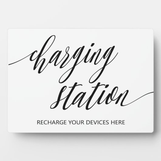 充電ステーションの看板イーゼル付き卓上プラーク フォトプラーク (正面)
