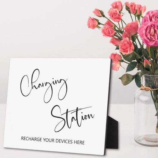 充電ステーションの看板イーゼル付き卓上プラーク フォトプラーク