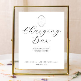 充電バーミニマルスエレガントクリプト&モノグラム ポスター