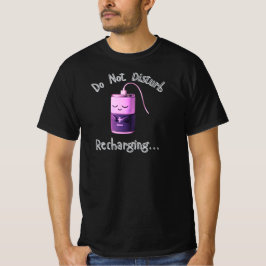 充電中お休みください かわいいバッテリーキャラ Tシャツ