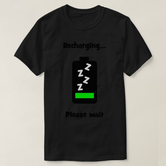 充電中お待ちください Tシャツ (デザイン正面)