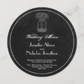 充電器の結婚式メニュー黒板、メーソンジャー及びデイジー メニュー (正面)