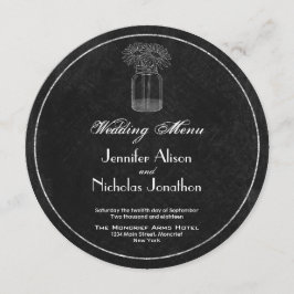 充電器の結婚式メニュー黒板、メーソンジャー及びデイジー メニュー