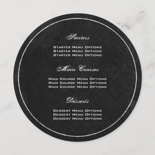 充電器の結婚式メニュー黒板、メーソンジャー及びデイジー メニュー (裏面)
