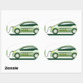 充電太陽のステーション電気自動車 楕円形シール (シート)