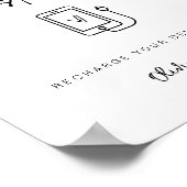 充電局結婚式受付携帯電話標識 ポスター (角)