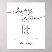 充電局結婚式受付携帯電話標識 ポスター (正面)