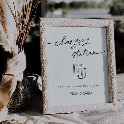 充電局結婚式受付携帯電話標識 ポスター