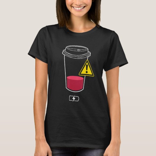充電必須 空 バッテリー だるい コーヒー 愛好家 Tシャツ (正面)