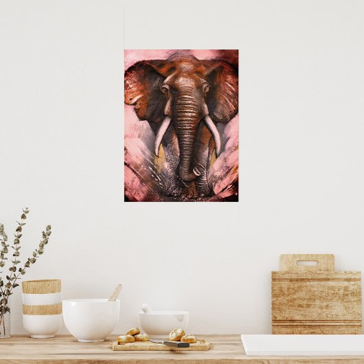 充電象 – 赤 ポスター (キッチン)