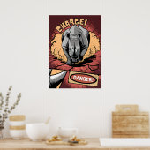 充電Rhino漫画 – ワイルドパワーと危険 ポスター (キッチン)