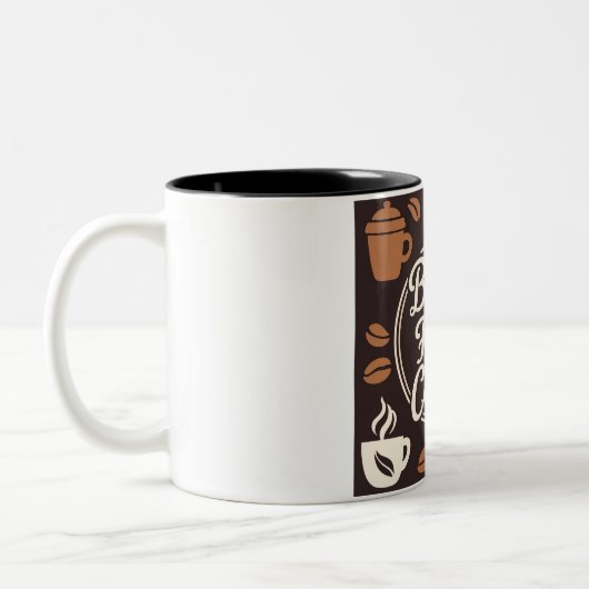 "先にコーヒーを" - あなたの日を刺激する ツートーンマグカップ (左)