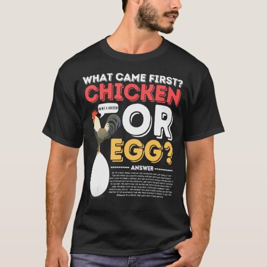 先に来たのはニワトリ?卵?コスチューム Tシャツ (正面)