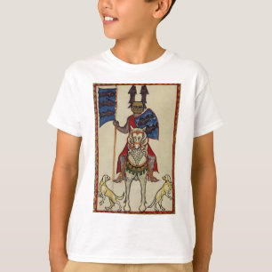 先に直面している中世騎士 Tシャツ