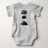 先の尖ったヤマアラシ ベビーボディスーツ (裏面)