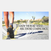 「先の道を知る」感動的引用文 長方形シール (正面)