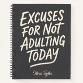 先パーソナライズされたおもしろい延引用文 ノートブック (正面)