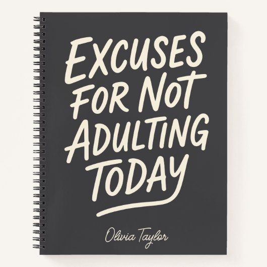 先パーソナライズされたおもしろい延引用文 ノートブック (正面)