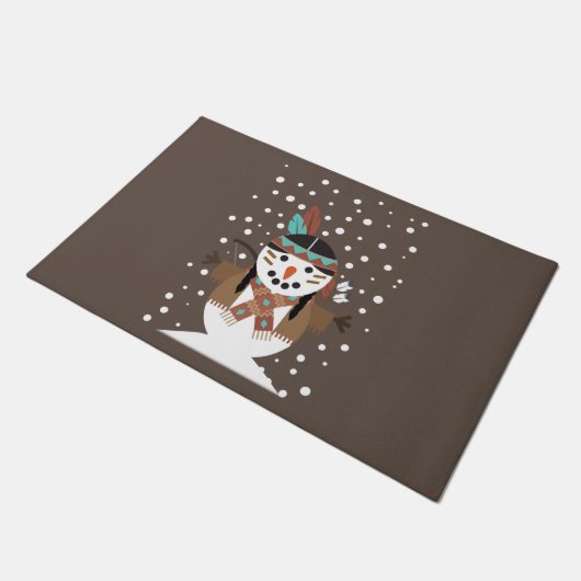 先住民おもしろいのアメリカのクリスマスツリーの装飾 ドアマット (アングル)