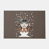 先住民おもしろいのアメリカのクリスマスツリーの装飾 ドアマット (正面)