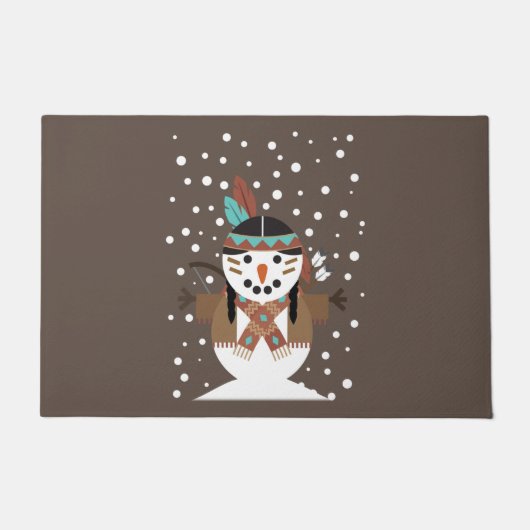 先住民おもしろいのアメリカのクリスマスツリーの装飾 ドアマット (正面)