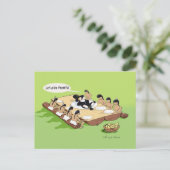 先住民おもしろいアメリカンサンクスギビングホリデーマンガ シーズンポストカード (スタンド正面)