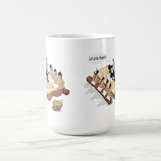 先住民おもしろいアメリカンサンクスギビングマグカップ コーヒーマグカップ (中央)