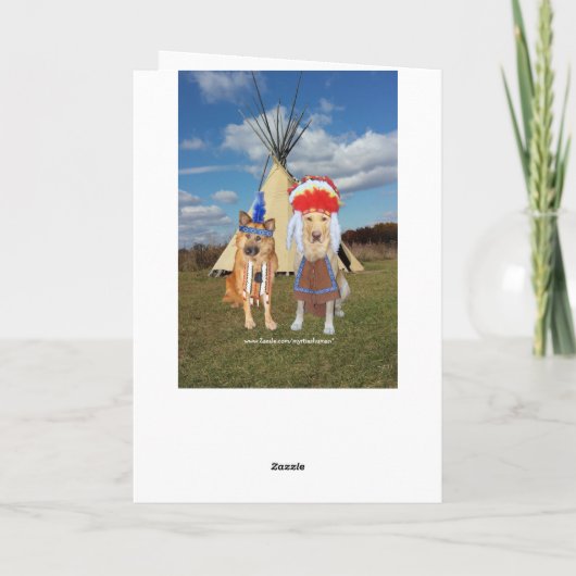 先住民おもしろいアメリカンドッグズバレンタイン シーズンカード (裏面)