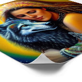 先住民と狼 ポスター (角)