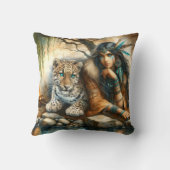 先住民と虎の水差し クッション (裏面)