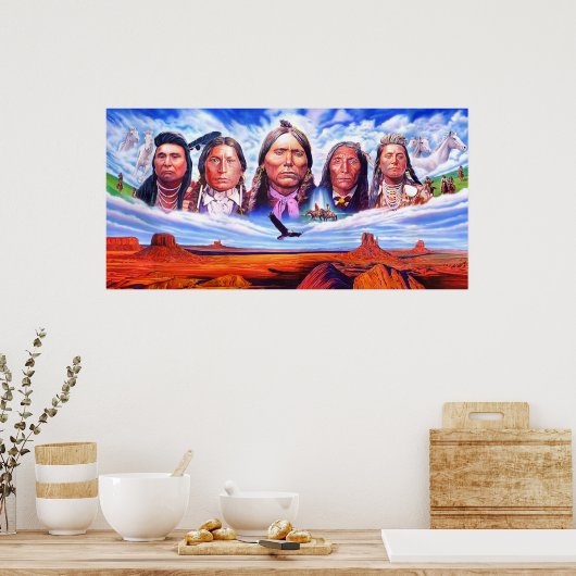 先住民のインディアン将軍 ポスター (キッチン)