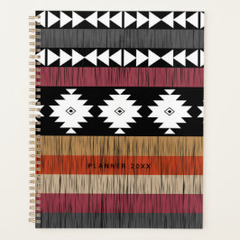 先住民のカラフル幾何線パターン プランナー手帳