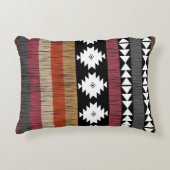 先住民のカラフル民族線パターン アクセントクッション (正面)